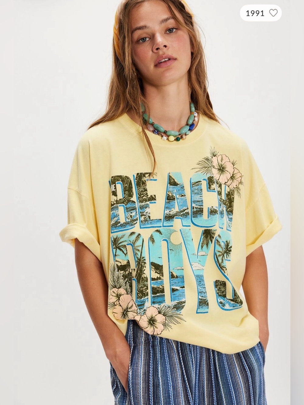 Free People Daydreamer Beach Boys Wouldn't It Be Nice Tee. NWT. Sunshine